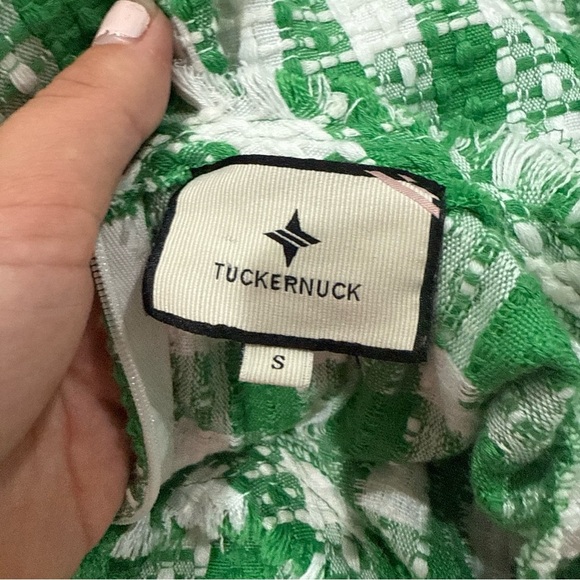 Tuckernuck Dress Georgette Tweed Mini in Green Check - Picture 6 of 7